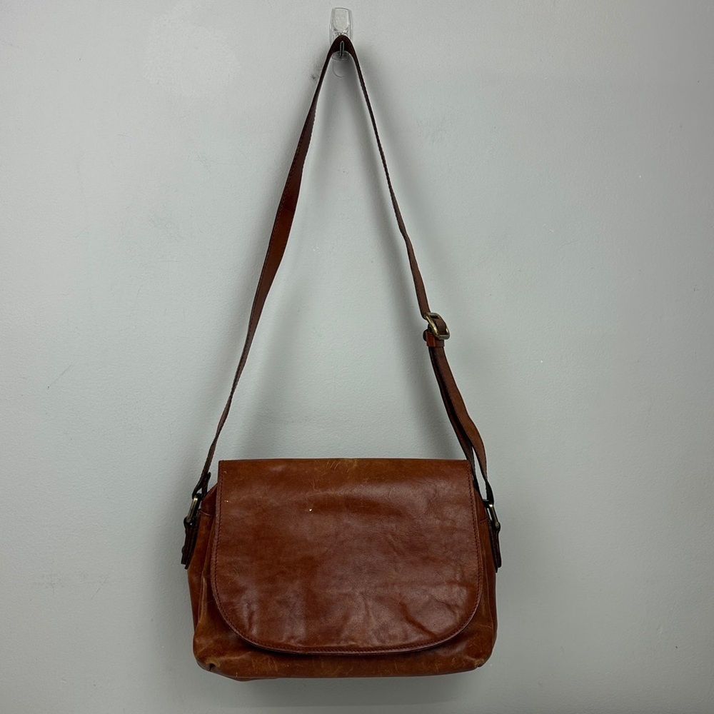 Vintage Made in Italy Brown Leather Boho Shoulder Bag